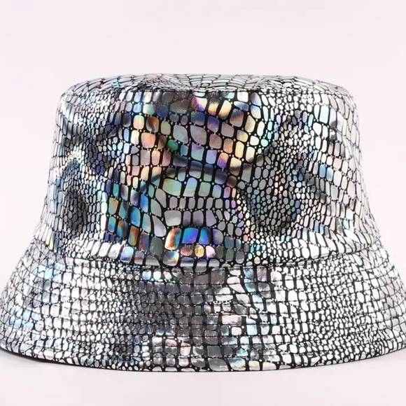 Accessories - Holographic Snakeskin Bucket Hat